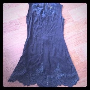 For Love and Lemons Black Lacy Slinky Dress sz M